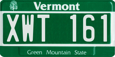 VT license plate XWT161