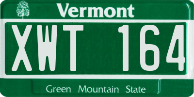 VT license plate XWT164