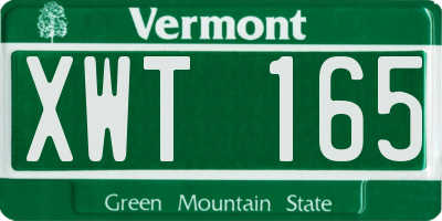 VT license plate XWT165