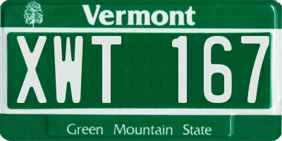VT license plate XWT167