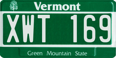 VT license plate XWT169