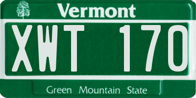 VT license plate XWT170