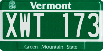 VT license plate XWT173