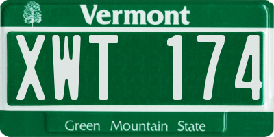 VT license plate XWT174