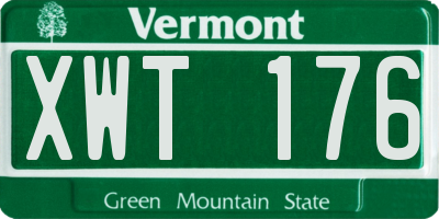 VT license plate XWT176