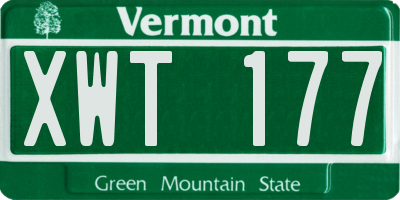 VT license plate XWT177