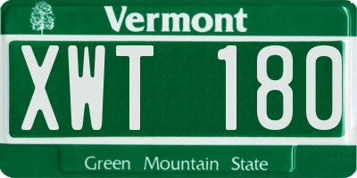 VT license plate XWT180