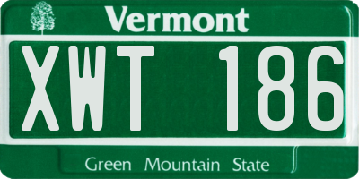 VT license plate XWT186