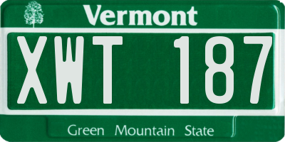 VT license plate XWT187