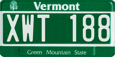 VT license plate XWT188