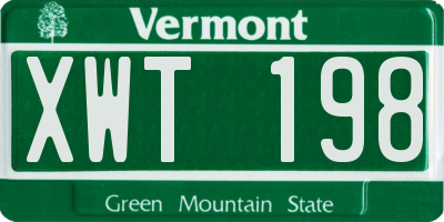 VT license plate XWT198