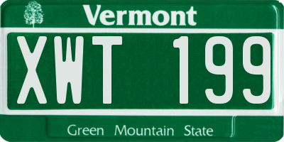 VT license plate XWT199