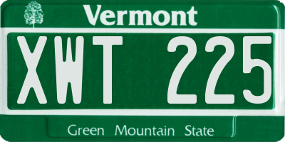 VT license plate XWT225