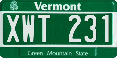 VT license plate XWT231