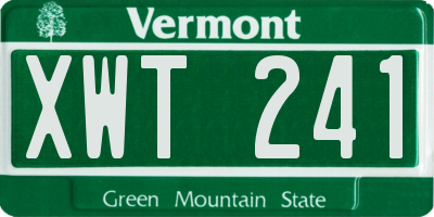 VT license plate XWT241