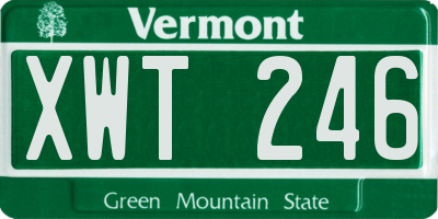 VT license plate XWT246