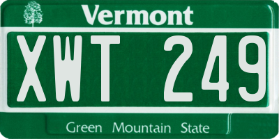 VT license plate XWT249