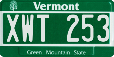 VT license plate XWT253