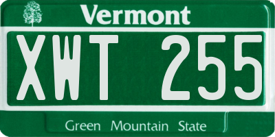 VT license plate XWT255