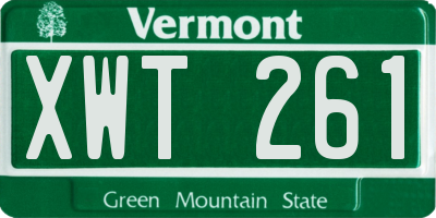 VT license plate XWT261