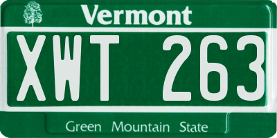 VT license plate XWT263