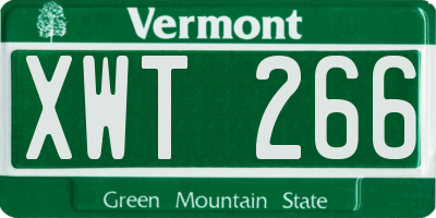 VT license plate XWT266