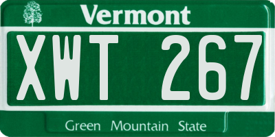 VT license plate XWT267