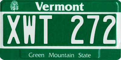 VT license plate XWT272