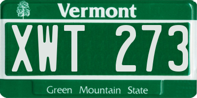 VT license plate XWT273