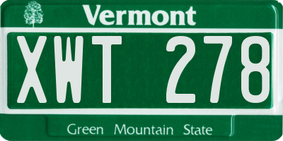 VT license plate XWT278
