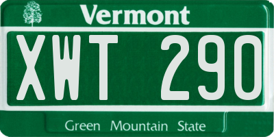 VT license plate XWT290