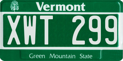 VT license plate XWT299