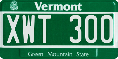 VT license plate XWT300