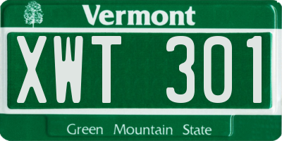 VT license plate XWT301