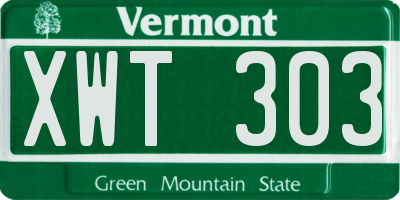 VT license plate XWT303