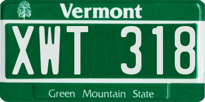 VT license plate XWT318