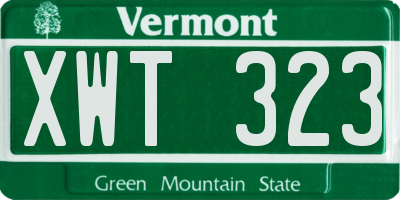 VT license plate XWT323