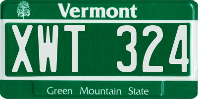 VT license plate XWT324