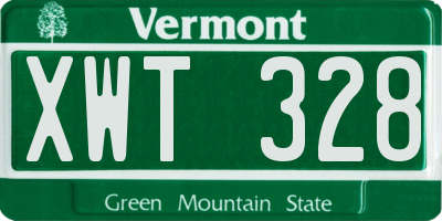 VT license plate XWT328