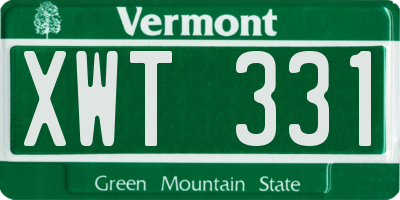 VT license plate XWT331