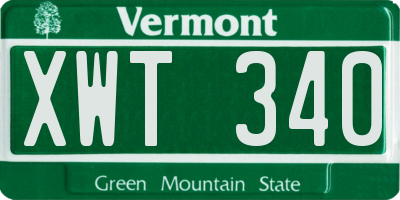 VT license plate XWT340