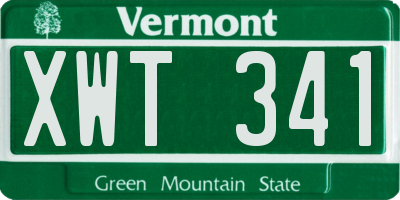 VT license plate XWT341