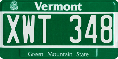 VT license plate XWT348