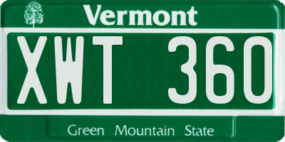 VT license plate XWT360