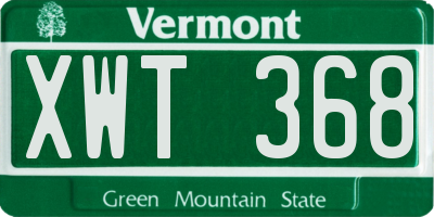 VT license plate XWT368