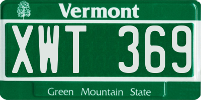 VT license plate XWT369