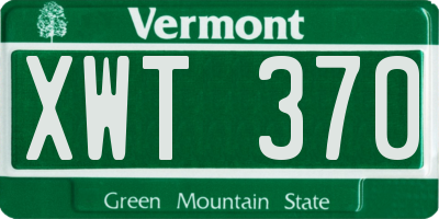 VT license plate XWT370