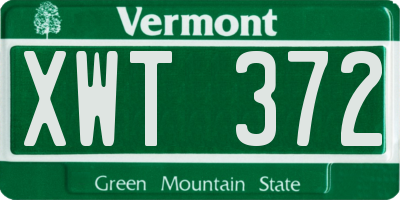 VT license plate XWT372