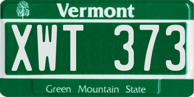 VT license plate XWT373
