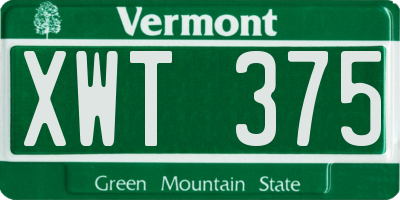 VT license plate XWT375